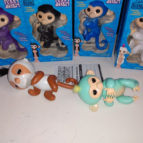 Lot Of 6 Funny Monkey Toys + Sloth (Bootleg Fingerlings) W/ Boxes - Picture 6 of 9